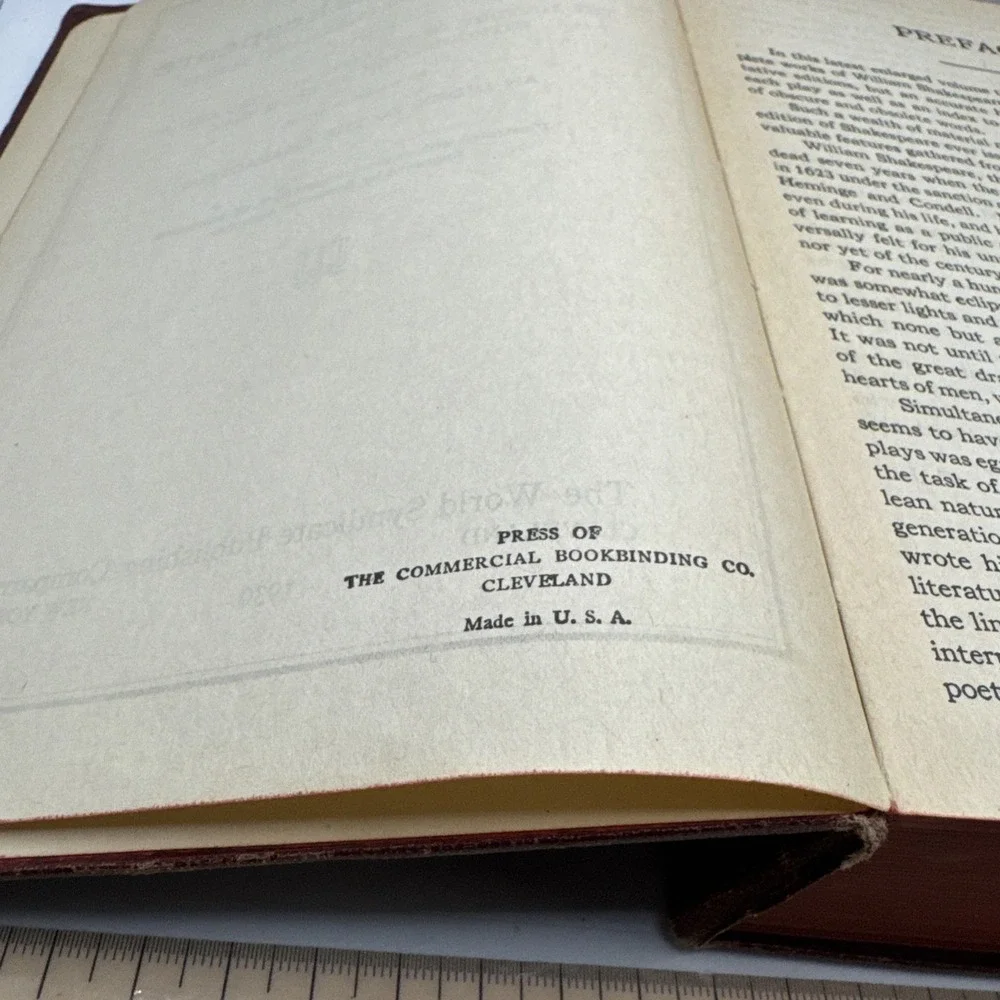 1930 The Complete Works, History, Life &‎ Notes of William Shakespeare Vintage